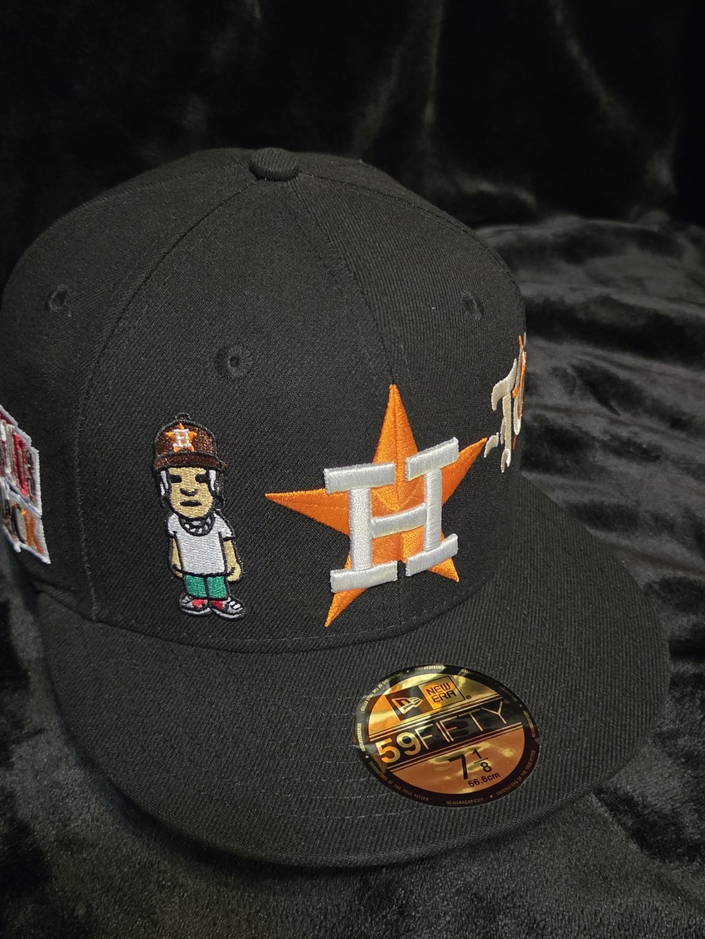 This is a fitted New Era 59FIFTY Houston Astros cap with a special Travis Scott